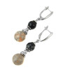 Earrings &quot;Nymeria&quot; Agate, Obsidian