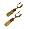 Earrings &quot;Tendency&quot; Coral, Jasper