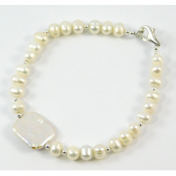 Bracelet "Effectny" Pearls, silver