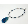 &quot;Adara&quot; necklace Rock crystal, Cat&#039;s eye, Agate pendant