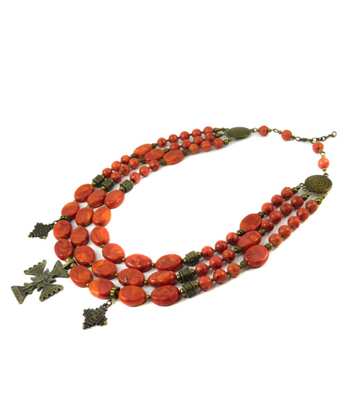 Necklace "Budapest" Sponge coral