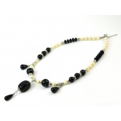 Necklace "Circea" Agate, Pearls