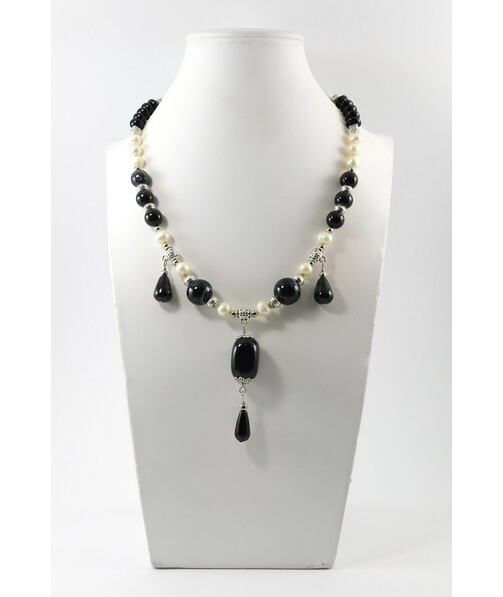 Necklace "Circea" Agate, Pearls