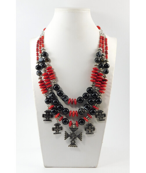 Necklace "Glinda" Agate, Coral