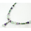 Necklace &quot;Cello&quot; Apatite, Amethyst, Fluorite, silver