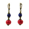 Earrings &quot;Avatar&quot; Lapis lazuli, Coral press