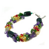 Bracelet &quot;Summer mallows&quot; Agate, Amethyst, Citrine, Jadeite crumb