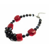 Bracelet "Wolf Berries" Coral, Agate