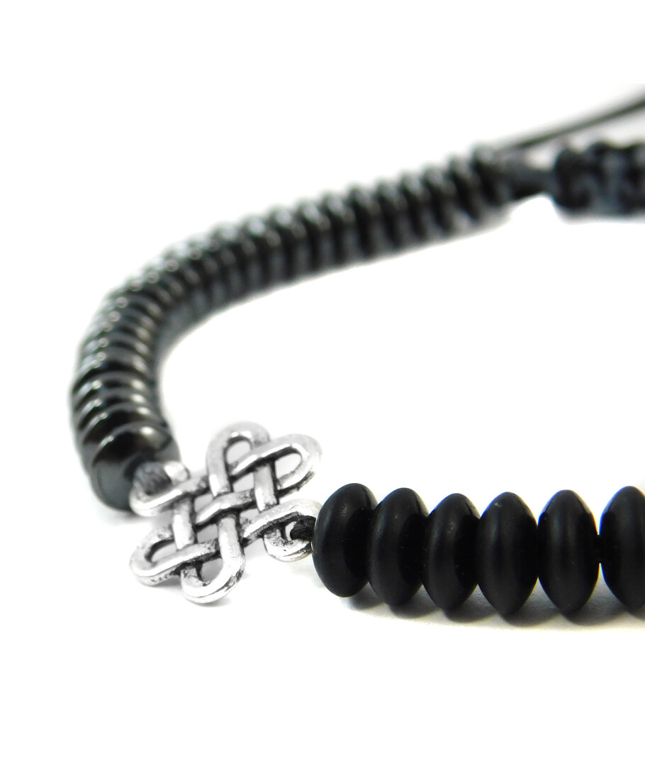 Shambhala bracelet "Boyan" Shungite press, Hematite