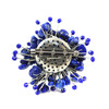 Brooch &quot;Cornflower&quot; Cat&#039;s eye, lapis lazuli crumb