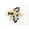 Brooch &quot;Elegance&quot; Selenite, Agate, Pearls