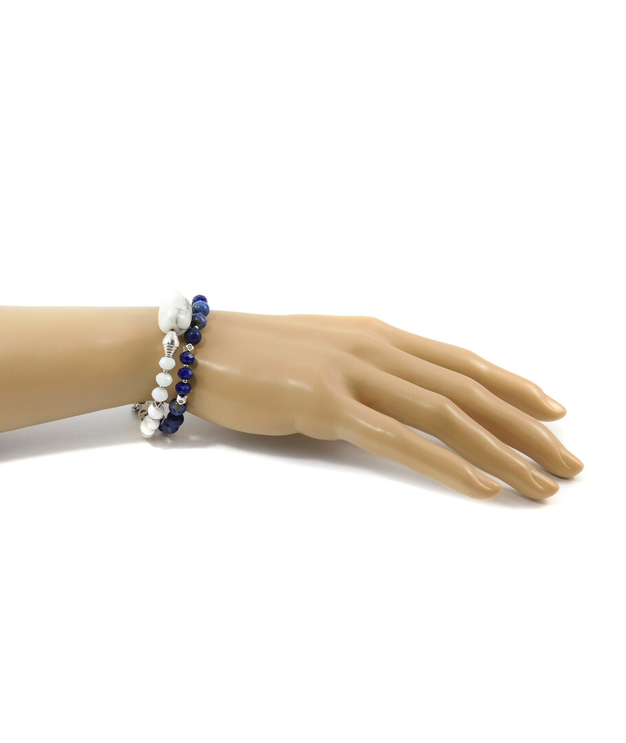 Bracelet "Kiss of Heaven" Kahalong, lapis lazuli, 2 rows