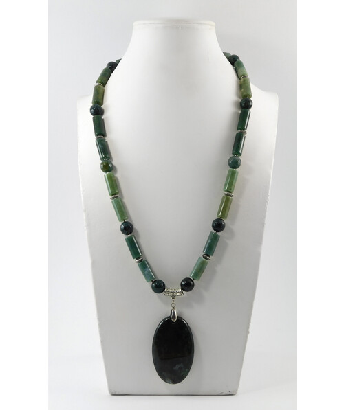 Necklace "Green Eye" Mossy agate