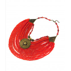 Necklace "Ukrainian pearl" Coral, beads