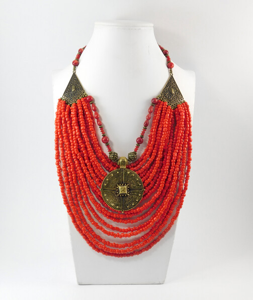 Necklace "Ukrainian pearl" Coral, beads