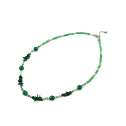 Necklace "Fugu" Malachite, Jade