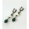 Earrings &quot;Tof&quot; Mother of pearl, Cat&#039;s eye, Czech glass