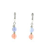 Earrings &quot;Hutsul Motifs&quot; Chalcedony, Synthetic Moonstone, Aquamarine, Amethyst