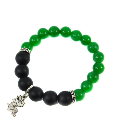 Bracelet "Green Dragon" Shungite Press, Chrysoprase