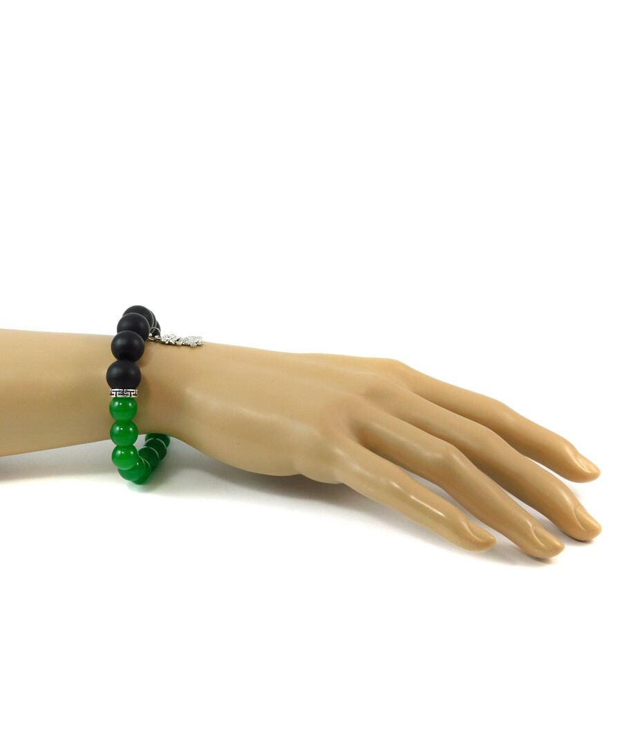 Bracelet "Green Dragon" Shungite Press, Chrysoprase