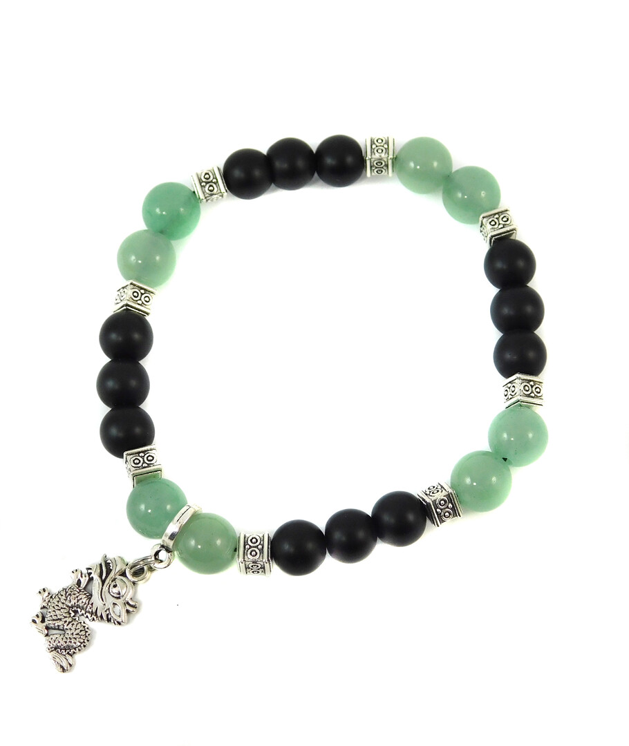 Bracelet "Green Dragon" Shungite Press, Jade