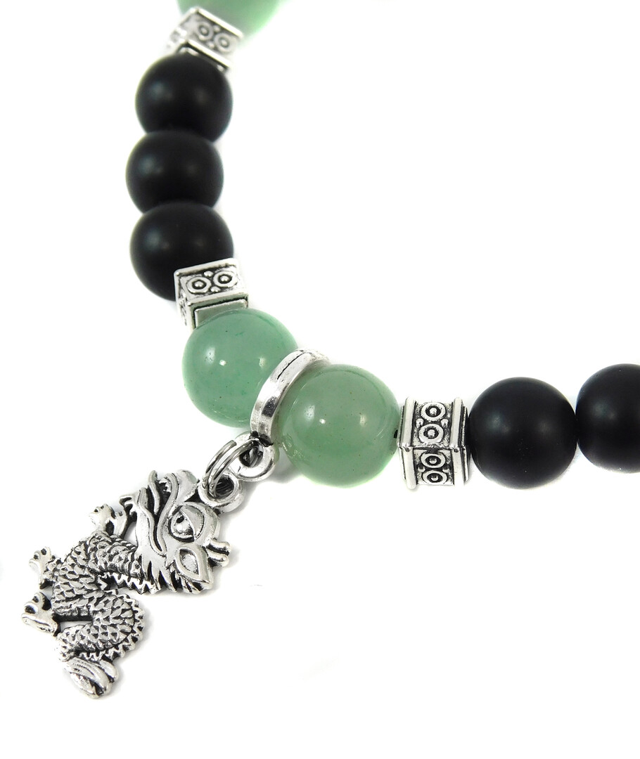 Bracelet "Green Dragon" Shungite Press, Jade