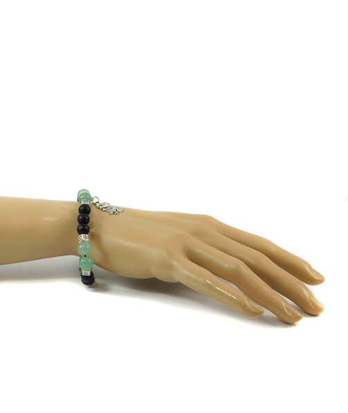 Bracelet "Green Dragon" Shungite Press, Jade