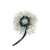 Brooch &quot;Dandelion&quot; Synthetic moonstone, Czech glass