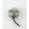 Brooch &quot;Dandelion&quot; Synthetic moonstone, Czech glass