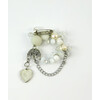 Brooch &quot;White Waltz&quot; Pearls, Kahalong, Cat&#039;s eye, Agate