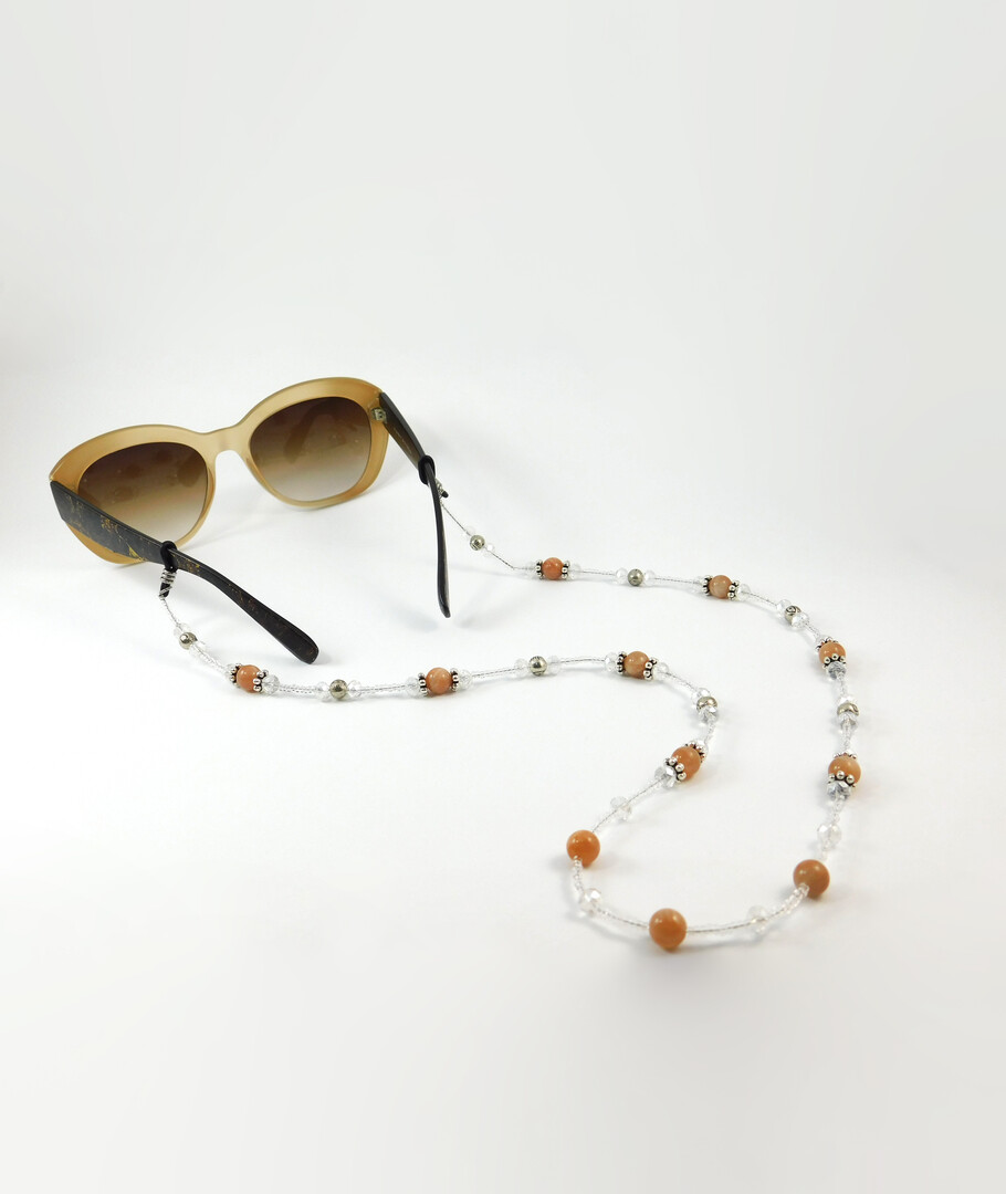 Accessory for glasses, Sunstone, beads, Czech glass