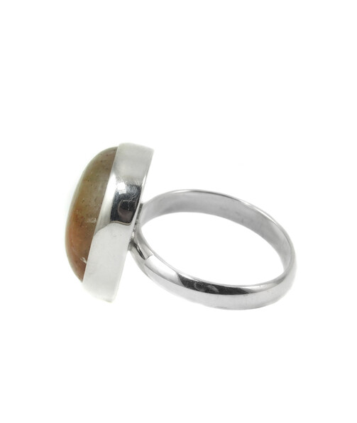 Sun stone ring, silver