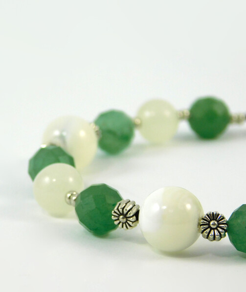 Bracelet "Mangold" Mother-of-pearl, Jade, Onyx