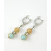 Earrings &quot;Hutsul Motifs&quot; Sunstone, Variscite, Garnet, Mother of Pearl