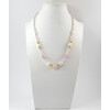 Necklace &quot;Carnation&quot; Pearls, Cat&#039;s eye, Rose quartz