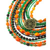 Necklace &quot;Hoverla&quot; Coral, chrysoprase, shungite press, beads