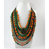 Necklace &quot;Hoverla&quot; Coral, chrysoprase, shungite press, beads