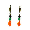 Earrings &quot;Hoverla&quot; Coral, Chrysoprase, Shungite press