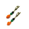 Earrings &quot;Hoverla&quot; Coral, Chrysoprase, Shungite press