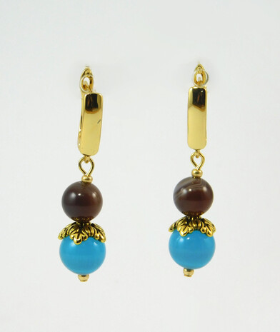 "Korra" Cat's Eye Earrings, Botswana Agate