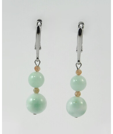 Earrings "Alicante" Angelite, Sun stone