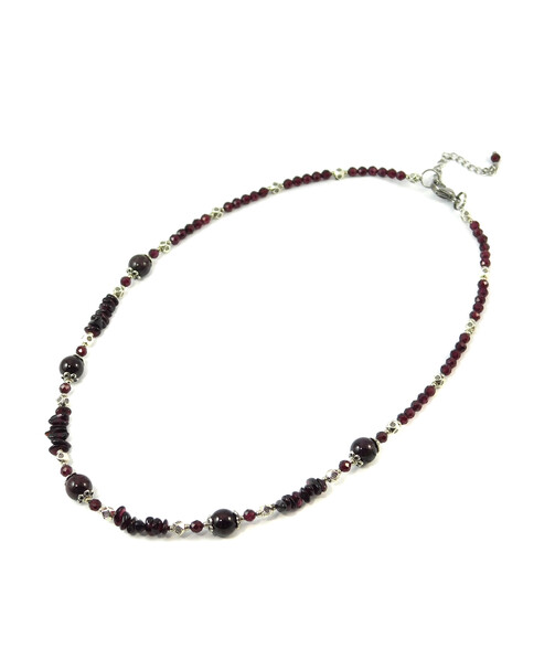 Necklace "Fugu" Garnet