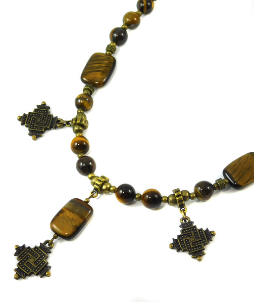 Necklace "Rihanna" Tiger's eye