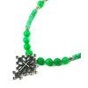 &quot;Nettle&quot; necklace Green quartz, Scafarky shells