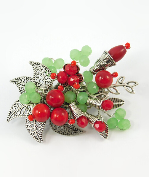 Brooch "Barbaryska" Coral