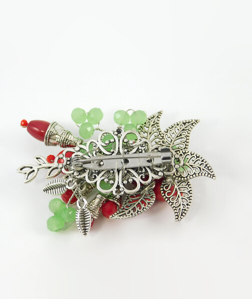 Brooch "Barbaryska" Coral