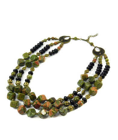 Necklace "Larch" Jasper, Agate