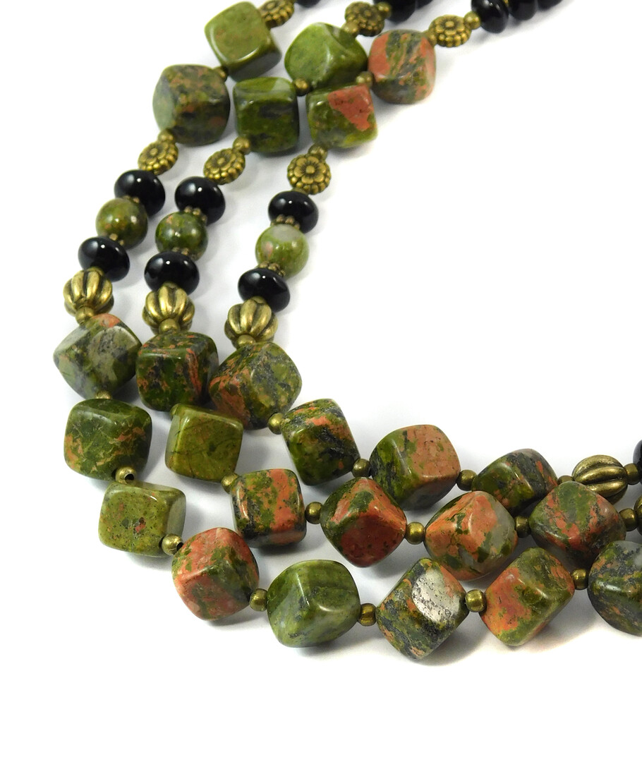 Necklace "Larch" Jasper, Agate