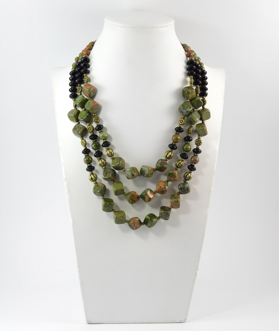 Necklace "Larch" Jasper, Agate