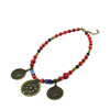 Necklace &quot;Sunflower 2&quot; Coral, lapis lazuli